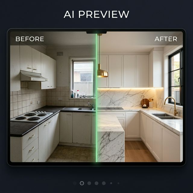 AI-powered before and after home renovation preview